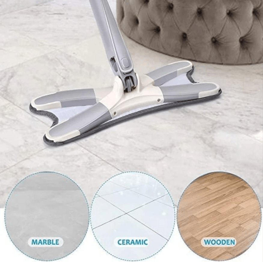 Microfiber X Type 360 Degree Flat Hand-Free Wash Mop