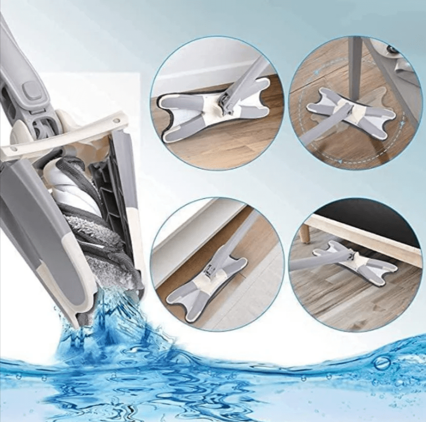 Microfiber X Type 360 Degree Flat Hand-Free Wash Mop